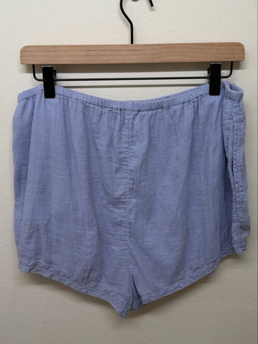 Free People Sunset Periwinkle Ruffle Gauze Asymmetric Set Top Shorts Vacation L